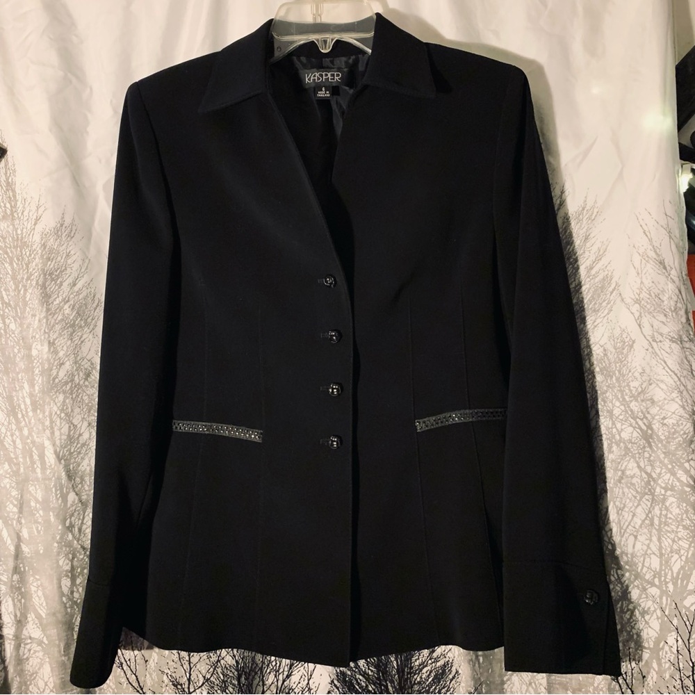 Kasper Black Size6 Tailored Blazer with Textured Fabric